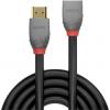 LINDY HDMI prodlužovací kabel Zástrčka HDMI-A, Zásuvka HDMI-A 1.00 m antracitová, černá, červená 36476 4K UHD, pozlacené kontakty HDMI kabel