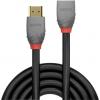 LINDY HDMI prodlužovací kabel Zástrčka HDMI-A, Zásuvka HDMI-A 2.00 m antracitová, černá, červená 36477 4K UHD, pozlacené kontakty HDMI kabel