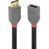 LINDY DisplayPort prodlužovací kabel Konektor DisplayPort, DisplayPort zásuvka 1.00 m antracitová, černá, červená 36496 pozlacené kontakty Kabel DisplayPort