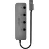 LINDY 43309 USB Hub 4 porty USB-A USB 3.0 5 GBit/s lze spínat jednotlivě šedá 4 Port USB 3.0 Hub mit Ein-/Ausschaltern