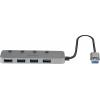 LINDY 43309 USB Hub 4 porty USB-A USB 3.0 5 GBit/s lze spínat jednotlivě šedá 4 Port USB 3.0 Hub mit Ein-/Ausschaltern