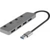 LINDY 43309 USB Hub 4 porty USB-A USB 3.0 5 GBit/s lze spínat jednotlivě šedá 4 Port USB 3.0 Hub mit Ein-/Ausschaltern