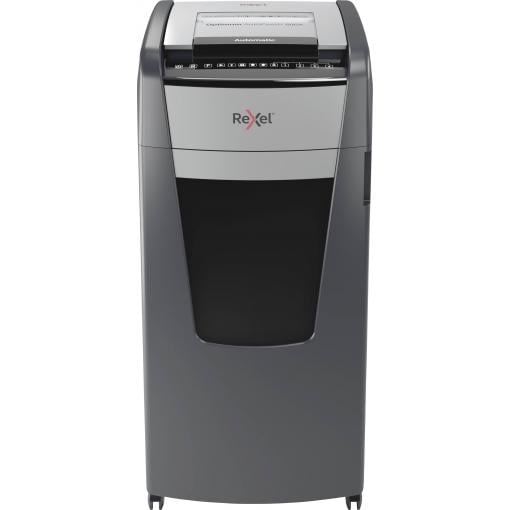 Rexel Optimum AutoFeed+ 600X skartovačka mikrořez 4 x 36 mm 110 l Počet listů (max.): 600 listů Křížový řez kancelářské sponky, sponky do sešívačky, kreditní