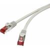 Renkforce RF-4724292 RJ45 síťové kabely, propojovací kabely CAT 6 S/FTP 0.15 m šedá s ochranou, pozlacené kontakty, samozhášecí 1 ks
