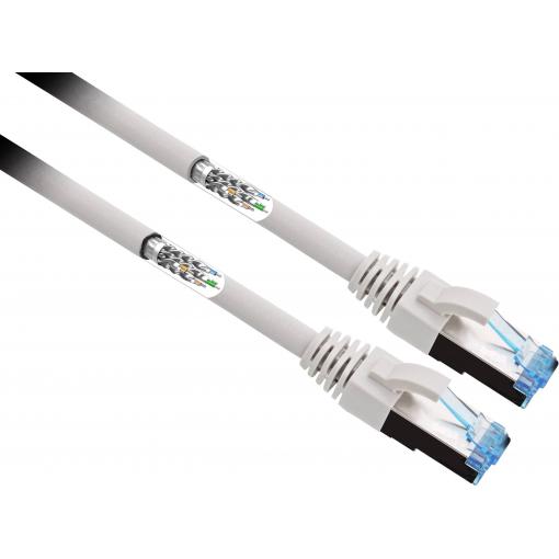Renkforce RF-4732886 RJ45 síťové kabely, propojovací kabely CAT 6A S/FTP 2.00 m šedá flexibilní provedení, pozlacené kontakty 1 ks