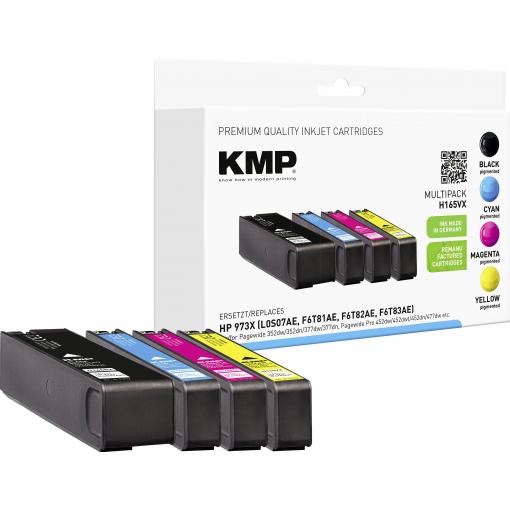 KMP Ink náhradní HP HP 973X kompatibilní kombinované balení černá, azurová, purppurová, žlutá H165VX 1752,4005