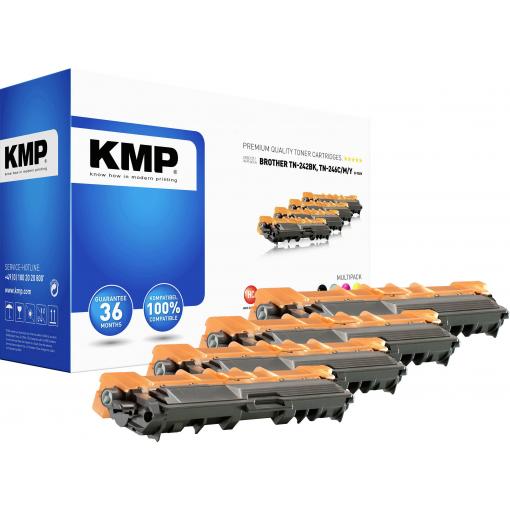 KMP náplň do tiskárny náhradní Brother TN-242BK, TN-246C, TN-246M, TN-246Y kompatibilní černá, azurová, purppurová, žlutá 2500 Seiten B-T58V
