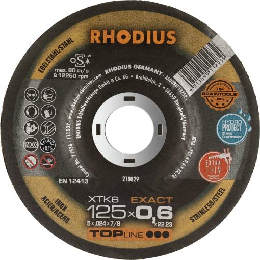 Rhodius XTK6 EXACT BOX 211302 řezný kotouč lomený 125 mm 10 ks nerezová ocel, ocel