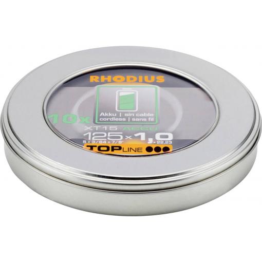 Rhodius XT15 ACCU BOX 210248 řezný kotouč rovný 125 mm 10 ks nerezová ocel, ocel