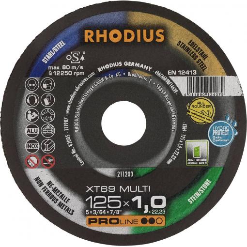 Rhodius XT69 MULTI BOX 211211 řezný kotouč rovný 125 mm 10 ks