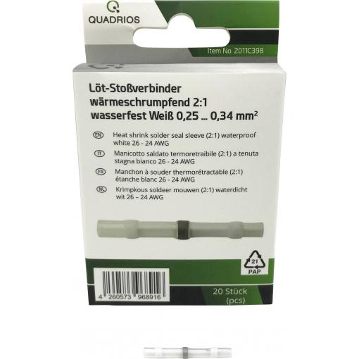 Quadrios 2011C398 krimpovací spojka 0.25 mm² 0.34 mm² plná izolace bílá 20 ks