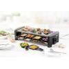DOMO DO9039G raclette gril s lávovým kamenem, 8 pánví, nepřilnavý povlak černá, šedá