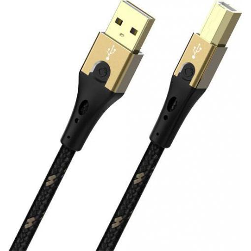 Oehlbach USB kabel USB 2.0 USB-A zástrčka, USB-B zástrčka 2.00 m černá/zlatá D1C9542