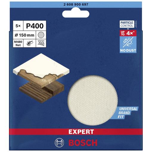 Bosch Accessories EXPERT M480 2608900697 brusná síť pro excentrickou brusku bez otvorů Zrnitost 400 (Ø) 150 mm 5 ks
