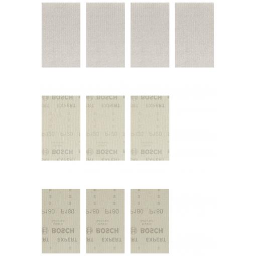 Bosch Accessories EXPERT M480 2608901205 sada brusných sítí s otvory Zrnitost 80, 80, 80, 80, 120, 120, 120, 180, 180, 180 (d x š) 133 mm x 80 mm 10 ks
