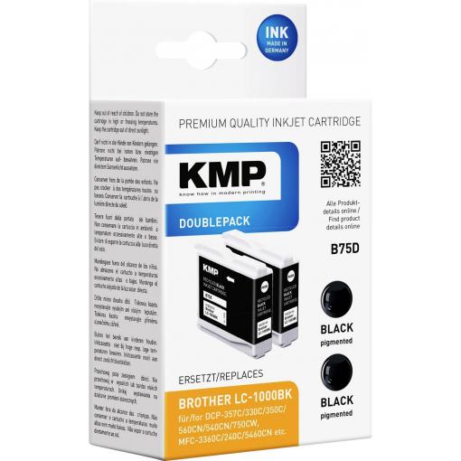 KMP Ink náhradní Brother LC-1000BK kompatibilní Dual černá B75D 1035,4021