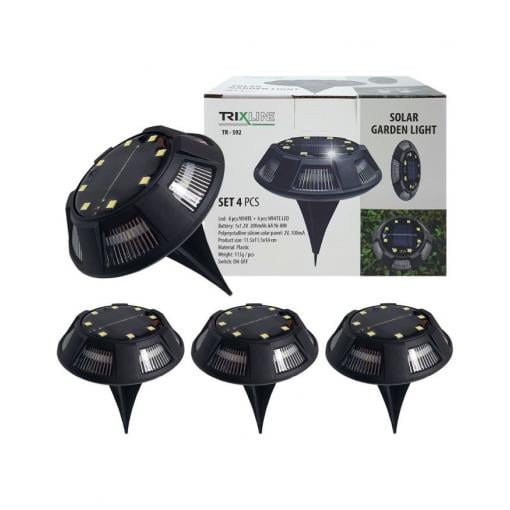 Solární zahradní LED světlo SET 4 ks TRIXLINE TR-592, IP44