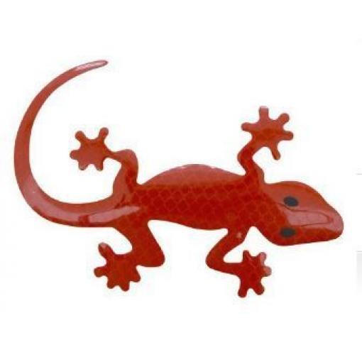 Reflexní nálepka Ještěrka GECKO, červená, 8,5 × 12,5 cm