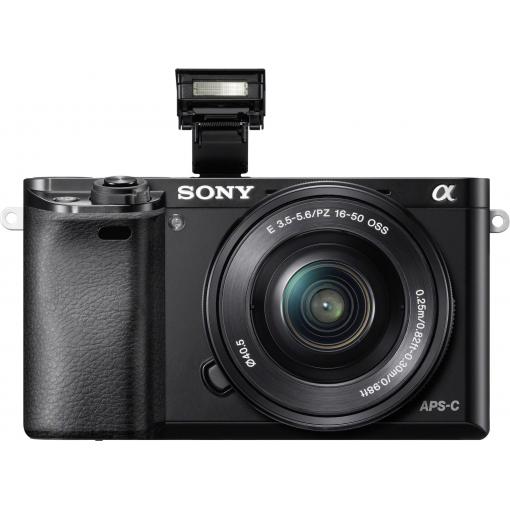 Sony ALPHA 6000 E-MOUNT KIT + 16-50MM systémová kamera E-Mount vč. SEL-P16-50 mm standardní objektiv s funkcí zoom 24.3 Megapixel černá Full HD videozáznam, Wi-Fi, otočný a naklápěcí displej, patice n