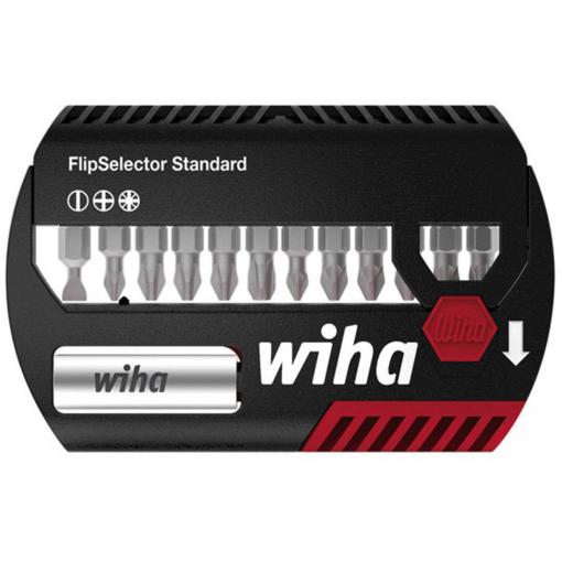 Wiha WIHA - 39049 - Bit Set FlipSelector 15-teilig 25 mm Gürtelclip 39049 sada bitů, 13dílná, plochý, křížový PH, křížový PZ, 1/4 (6,3 mm)