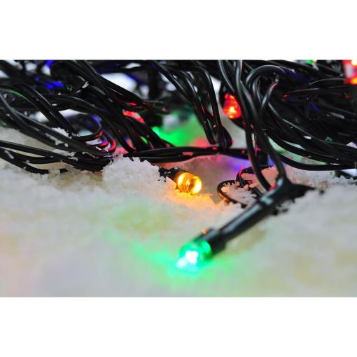Solight LED venkovní vánoční řetěz, 50 LED, 5m, přívod 3m, 8 funkcí, časovač, IP44, vícebarevný - 1V110-M-1