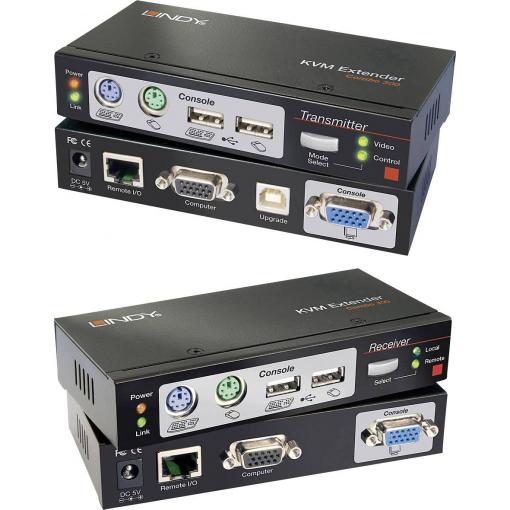 LINDY LINDY Cat.5 KVM Extender Combo 300 PS/2 KVM extender přes síťový kabel RJ45 300 m
