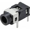 TRU COMPONENTS TC-9465732 jack konektor 3.5 mm zásuvka, vestavná horizontální Pólů: 3 stereo černá 1 ks