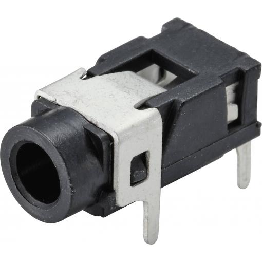 TRU COMPONENTS TC-9465732 jack konektor 3.5 mm zásuvka, vestavná horizontální Pólů: 3 stereo černá 1 ks