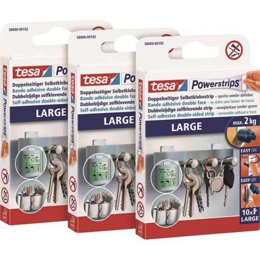 tesa POWERSTRIPS® Large Oboustranná lepicí páska bílá Množství: 30 ks