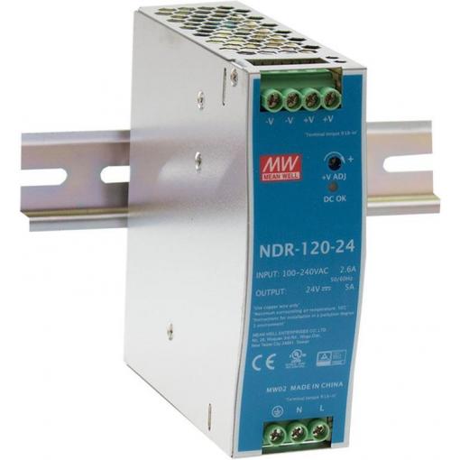 Průmyslový zdroj Mean Well NDR-120-24, 24 V / 120 W, DIN lišta