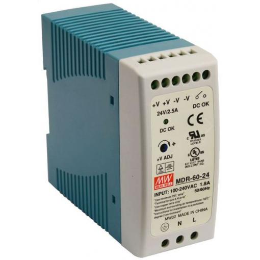 Průmyslový zdroj Mean Well MDR-60-24, 24 V / 60 W, DIN lišta