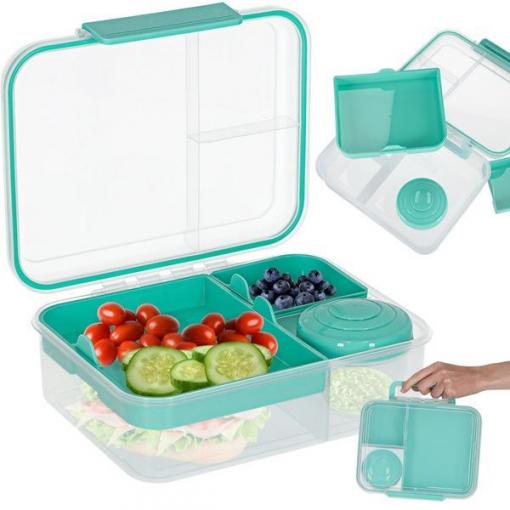 Svačinový box s přihrádkami 2200 ml, mátový