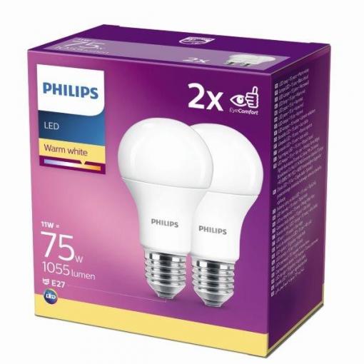 LED žárovka Philips E27 11W 2700K 230V A60  SET2ks  P726973 cena za balení 2 ks