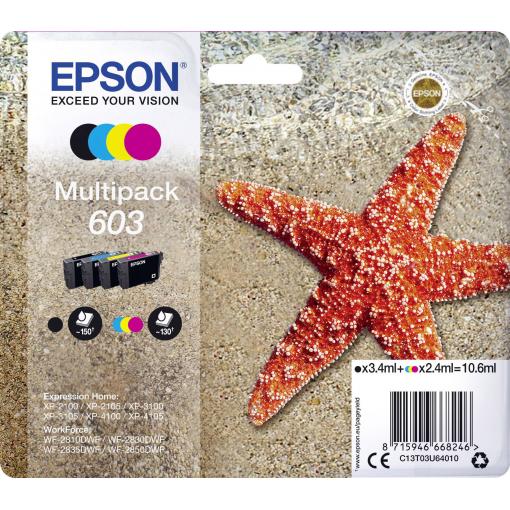 Epson Ink T03U64, 603 originál kombinované balení černá, azurová, purppurová, žlutá C13T03U64010