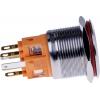 Joy-it BUTTON22B-L-RD spínač s reverzací 250 V/AC 7 A 1x zap/(vyp) s aretací červená (Ø x v) 25 mm x 40.40 mm IP67, IK10 1 ks
