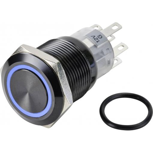 TRU COMPONENTS LAS1-AGQ-22E/B/12V/A, TC-9428176 tlačítko, 19 mm, 250 V/AC, 3 A, 1 ks