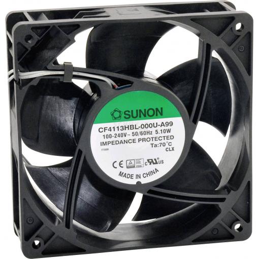 Sunon CF4113LBL-000U-ABD axiální ventilátor, 230 V/AC, 109.22 m³/h, (d x š x v) 120 x 120 x 38 mm, CF4113LBL-000U-ABD