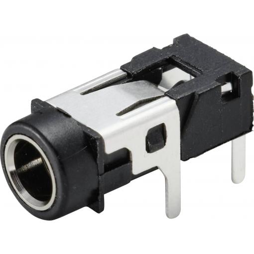 TRU COMPONENTS TC-9465728 jack konektor 3.5 mm zásuvka, vestavná horizontální Pólů: 3 stereo černá 1 ks