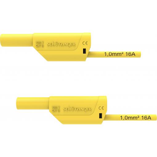 Schützinger VSFK 8700 / 1 / 100 / GE bezpečnostní měřicí kabely 4 mm zástrčka 4 mm zástrčka 100.00 cm žlutá 1 ks