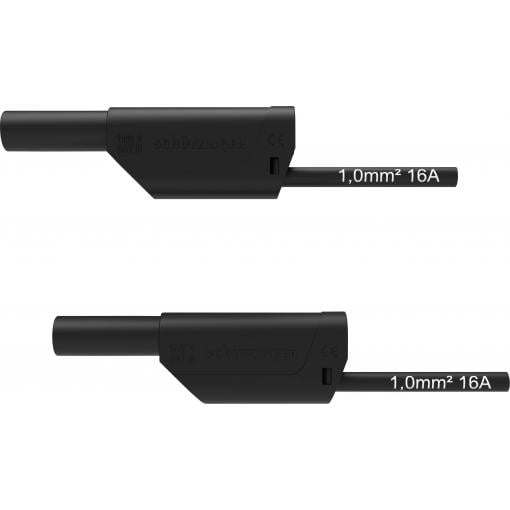 Schützinger VSFK 8700 / 1 / 200 / SW bezpečnostní měřicí kabely 4 mm zástrčka 4 mm zástrčka 200.00 cm černá 1 ks