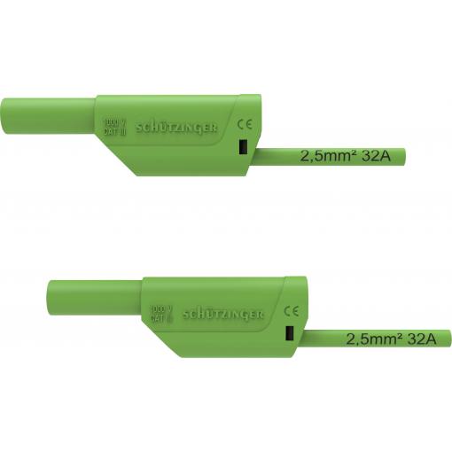 Schützinger VSFK 8700 / 2.5 / 50 / GN bezpečnostní měřicí kabely 4 mm zástrčka 4 mm zástrčka 50.00 cm zelená 1 ks