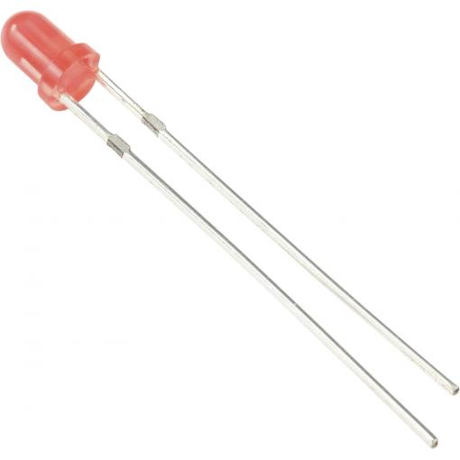 TRU COMPONENTS LED s vývody 3 mm červená kulatý 3 mm 100 mcd 60 ° 20 mA