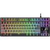Trust GXT833 THADO TKL USB, kabelový herní klávesnice německá, QWERTZ černá, RGB s podsvícením, tlačítka multimédií
