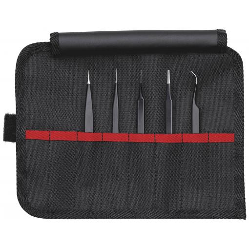 Knipex 92 00 01 ESD Sada univerzálních pinzet, 5dílná, špičatá, jemná, extra tenký, 128 mm