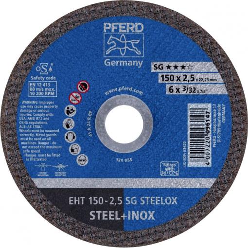 PFERD TOOLS EHT 150-2,5 SG STEELOX 61100150 řezný kotouč rovný 150 mm 25 ks nerezová ocel, ocel