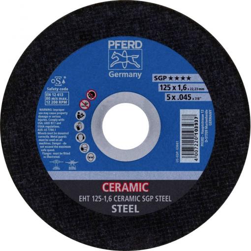 PFERD TOOLS EHT 125-1,6 CERAMIC SGP STEEL 61312516 řezný kotouč rovný 125 mm 25 ks ocel