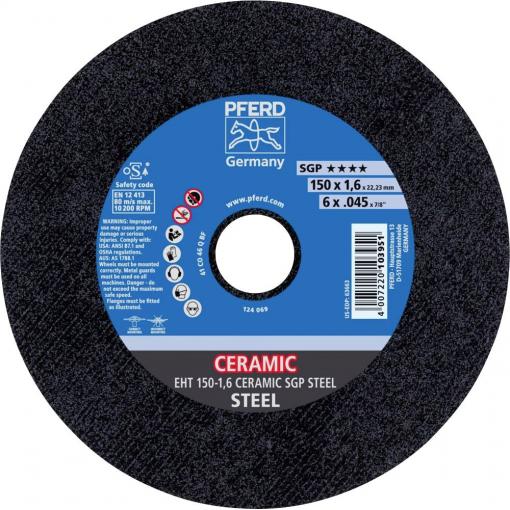 PFERD TOOLS EHT 150-1,6 CERAMIC SGP STEEL 61315016 řezný kotouč rovný 150 mm 25 ks ocel