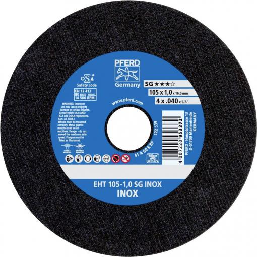PFERD TOOLS EHT 105-1,0 SG INOX/16,0 61315113 řezný kotouč rovný 105 mm 25 ks nerezová ocel