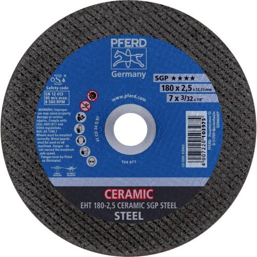 PFERD TOOLS EHT 180-2,5 CERAMIC SGP STEEL 61318025 řezný kotouč rovný 180 mm 25 ks ocel