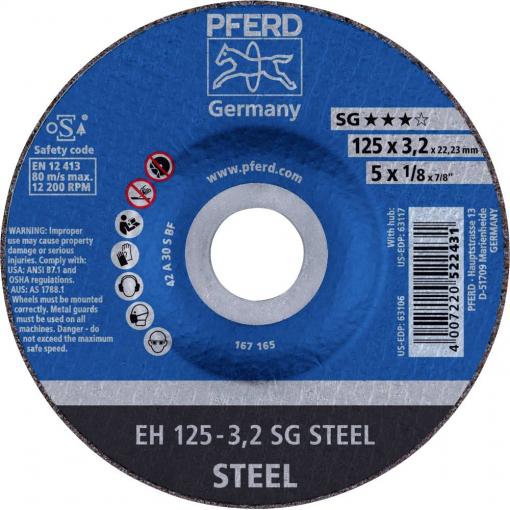 PFERD TOOLS EH 125-3,2 SG STEEL 61320232 řezný kotouč lomený 125 mm 25 ks ocel